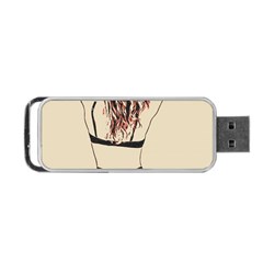 Sweetest Tease - Perfect Redhead Girl In Black Lingerie, Sensual Illustration Portable Usb Flash (one Side) by Casemiro