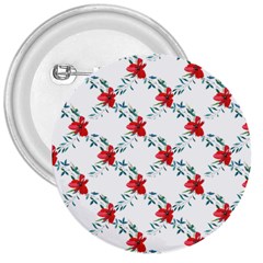 Poppies Pattern, Poppy Flower Symetric Theme, Floral Design 3  Buttons by Casemiro