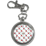 Poppies pattern, poppy flower symetric theme, floral design Key Chain Watches Front