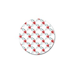 Poppies Pattern, Poppy Flower Symetric Theme, Floral Design Golf Ball Marker (10 Pack) by Casemiro