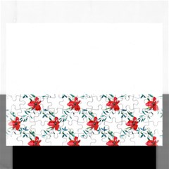 Poppies Pattern, Poppy Flower Symetric Theme, Floral Design Rectangular Jigsaw Puzzl by Casemiro