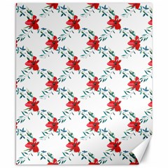 Poppies Pattern, Poppy Flower Symetric Theme, Floral Design Canvas 8  X 10  by Casemiro