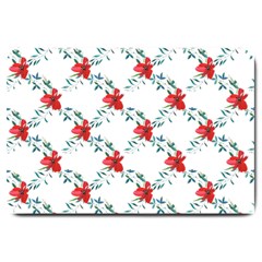 Poppies Pattern, Poppy Flower Symetric Theme, Floral Design Large Doormat  by Casemiro