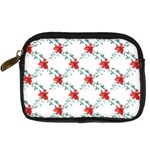 Poppies pattern, poppy flower symetric theme, floral design Digital Camera Leather Case Front