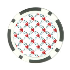 Poppies Pattern, Poppy Flower Symetric Theme, Floral Design Poker Chip Card Guard (10 Pack) by Casemiro