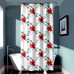 Poppies pattern, poppy flower symetric theme, floral design Shower Curtain 36  x 72  (Stall)  Curtain(36 X72 ) - 33.26 x66.24  Curtain(36 X72 )