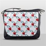 Poppies pattern, poppy flower symetric theme, floral design Messenger Bag Front