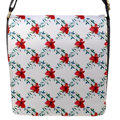 Poppies Pattern, Poppy Flower Symetric Theme, Floral Design Flap Closure Messenger Bag (s) by Casemiro