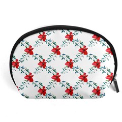 Poppies Pattern, Poppy Flower Symetric Theme, Floral Design Accessory Pouch (large) by Casemiro