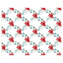 Poppies Pattern, Poppy Flower Symetric Theme, Floral Design Double Sided Flano Blanket (medium)  by Casemiro