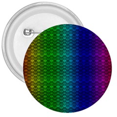 Rainbow Colored Scales Pattern, Full Color Palette, Fish Like 3  Buttons by Casemiro