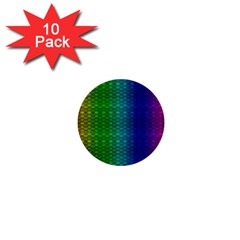 Rainbow Colored Scales Pattern, Full Color Palette, Fish Like 1  Mini Buttons (10 Pack)  by Casemiro