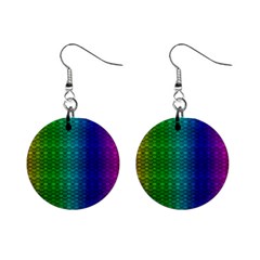 Rainbow Colored Scales Pattern, Full Color Palette, Fish Like Mini Button Earrings by Casemiro