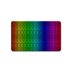 Rainbow Colored Scales Pattern, Full Color Palette, Fish Like Magnet (name Card) by Casemiro