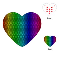 Rainbow Colored Scales Pattern, Full Color Palette, Fish Like Playing Cards Single Design (heart) by Casemiro