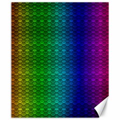 Rainbow Colored Scales Pattern, Full Color Palette, Fish Like Canvas 8  X 10  by Casemiro