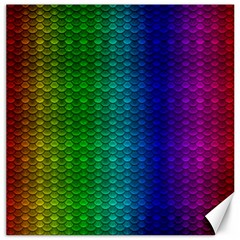 Rainbow Colored Scales Pattern, Full Color Palette, Fish Like Canvas 12  X 12  by Casemiro