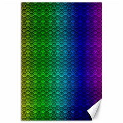 Rainbow Colored Scales Pattern, Full Color Palette, Fish Like Canvas 12  X 18  by Casemiro