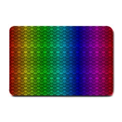 Rainbow Colored Scales Pattern, Full Color Palette, Fish Like Small Doormat  by Casemiro