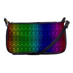 Rainbow Colored Scales Pattern, Full Color Palette, Fish Like Shoulder Clutch Bag by Casemiro