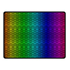 Rainbow Colored Scales Pattern, Full Color Palette, Fish Like Fleece Blanket (small) by Casemiro