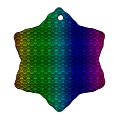 Rainbow Colored Scales Pattern, Full Color Palette, Fish Like Ornament (snowflake)