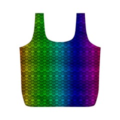 Rainbow Colored Scales Pattern, Full Color Palette, Fish Like Full Print Recycle Bag (m) by Casemiro