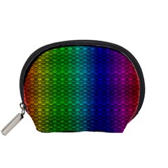 Rainbow Colored Scales Pattern, Full Color Palette, Fish Like Accessory Pouch (small) by Casemiro