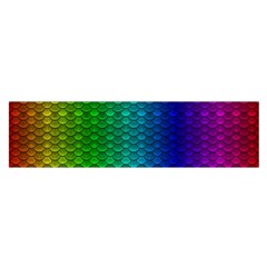 Rainbow Colored Scales Pattern, Full Color Palette, Fish Like Satin Scarf (oblong) by Casemiro