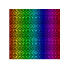 Rainbow Colored Scales Pattern, Full Color Palette, Fish Like Small Satin Scarf (square) by Casemiro