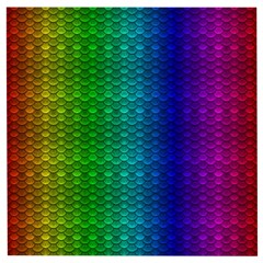 Rainbow Colored Scales Pattern, Full Color Palette, Fish Like Wooden Puzzle Square by Casemiro