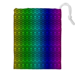 Rainbow Colored Scales Pattern, Full Color Palette, Fish Like Drawstring Pouch (4xl) by Casemiro