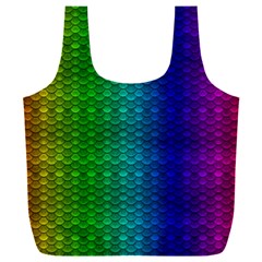 Rainbow Colored Scales Pattern, Full Color Palette, Fish Like Full Print Recycle Bag (xxxl) by Casemiro