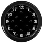 Vintage Car Motif Print Pattern Wall Clock (Black) Front