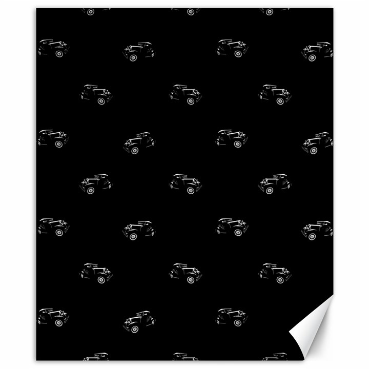 Vintage Car Motif Print Pattern Canvas 8  x 10 