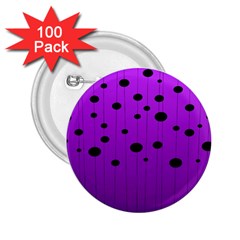 Two Tone Purple With Black Strings And Ovals, Dots  Geometric Pattern 2 25  Buttons (100 Pack)  by Casemiro