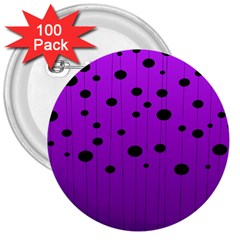 Two Tone Purple With Black Strings And Ovals, Dots  Geometric Pattern 3  Buttons (100 Pack)  by Casemiro