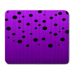 Two Tone Purple With Black Strings And Ovals, Dots  Geometric Pattern Large Mousepads by Casemiro