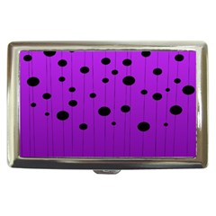 Two Tone Purple With Black Strings And Ovals, Dots  Geometric Pattern Cigarette Money Case by Casemiro