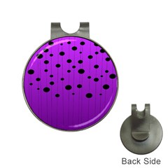 Two Tone Purple With Black Strings And Ovals, Dots  Geometric Pattern Hat Clips With Golf Markers by Casemiro