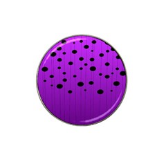 Two Tone Purple With Black Strings And Ovals, Dots  Geometric Pattern Hat Clip Ball Marker by Casemiro