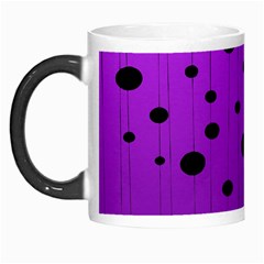 Two Tone Purple With Black Strings And Ovals, Dots  Geometric Pattern Morph Mugs by Casemiro