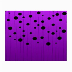 Two Tone Purple With Black Strings And Ovals, Dots  Geometric Pattern Small Glasses Cloth by Casemiro