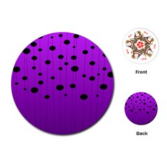 Two Tone Purple With Black Strings And Ovals, Dots  Geometric Pattern Playing Cards Single Design (round) by Casemiro