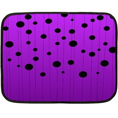 Two Tone Purple With Black Strings And Ovals, Dots  Geometric Pattern Fleece Blanket (mini) by Casemiro