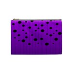 Two tone purple with black strings and ovals, dots. Geometric pattern Cosmetic Bag (Medium) Front