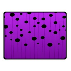 Two Tone Purple With Black Strings And Ovals, Dots  Geometric Pattern Fleece Blanket (small) by Casemiro