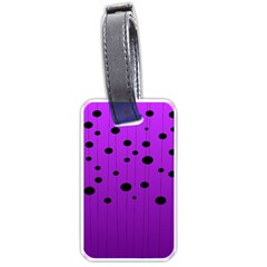 Two Tone Purple With Black Strings And Ovals, Dots  Geometric Pattern Luggage Tag (one Side) by Casemiro