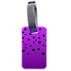 Two Tone Purple With Black Strings And Ovals, Dots  Geometric Pattern Luggage Tag (two Sides) by Casemiro