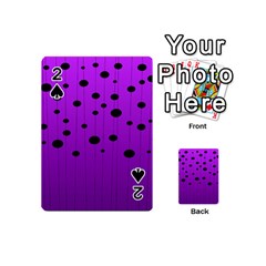 Two Tone Purple With Black Strings And Ovals, Dots  Geometric Pattern Playing Cards 54 Designs (mini) by Casemiro